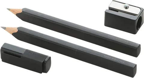 Moleskine Set di 2 Matite 2B con Temperamatite, Matite in Legno di Cedro con Fusto