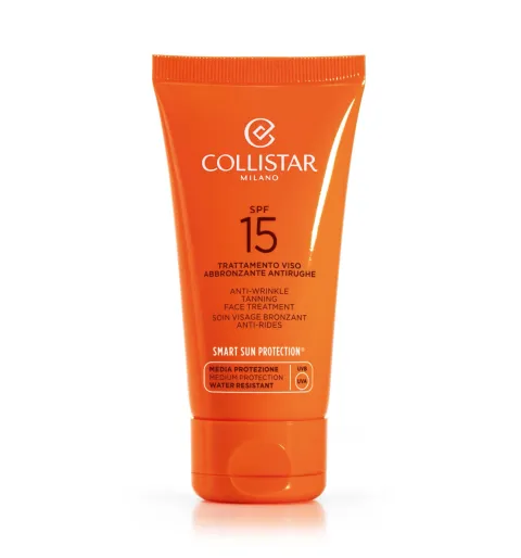 Collistar Trattamento Viso Abbronzante Antirughe SPF 15, Crema idratante protettiva dal