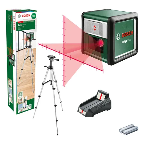 Bosch livella laser a croce Quigo Plus con treppiede (allineamento semplice a distanze