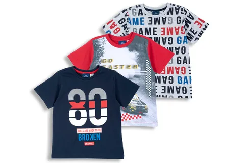 Chicco Set 3 Magliette Bambino Manica Corta 100% Cotone
