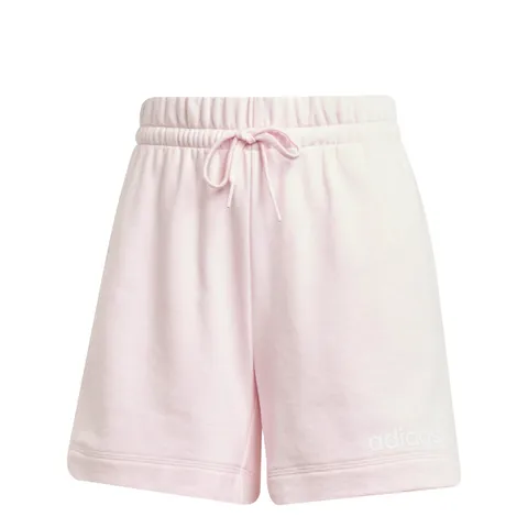 adidas Donna Essentials Linear French Terry Shorts, Clear Pink/White, M