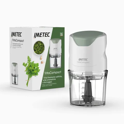 Imetec TritaCompact Tritatutto, Lame in Acciaio Inox, Capienza Contenitore 400 ml