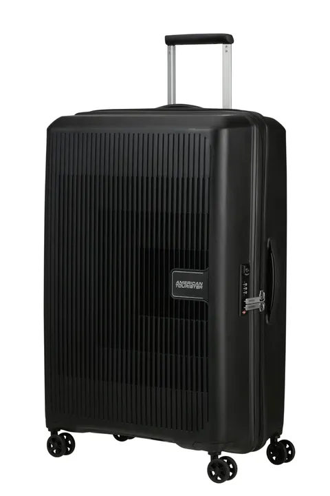 American Tourister Aerostep - Spinner L, Valigia Espandibile, 77 cm, 101.5/109 L, Nero