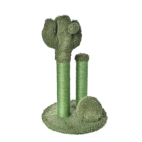 Amazon Basics Tiragraffi per gatti da interno, a forma di cactus, con tre tronchetti