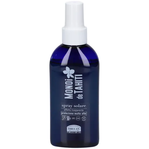 Helan, Monoï de Tahiti - Spray Solare 50+ Corpo Trasparente, Sunscreen con Olio di Cocco