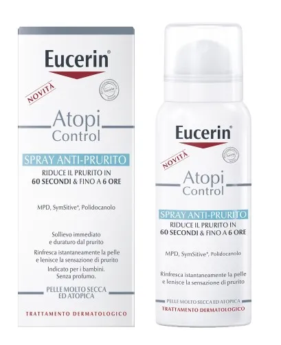 Eucerin Atopi Control Spray Anti-Prurito 50 ml, Spray corpo che riduce il prurito in 60