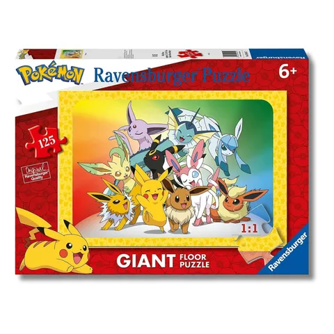 Ravensburger - Pokémon, Giant Floor Puzzle 6+ Anni, 125 Pezzi Educativi