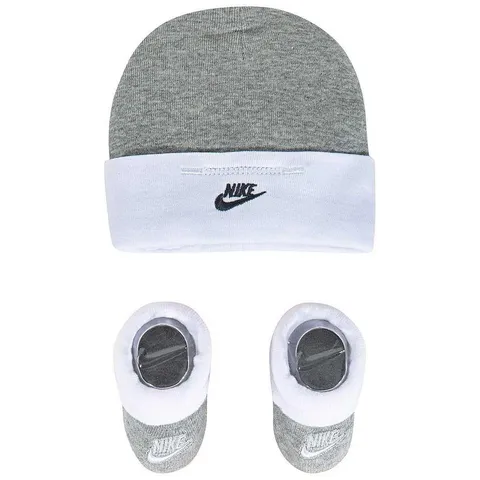 Nike Futura Set Composto da Cappello e Stivaletti per Bimbi Dk Grey Heather 0/6 Mesi