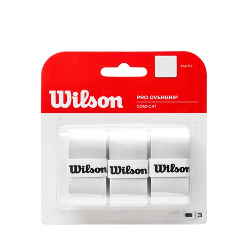 Wilson Grip WRZ4014WH Impugnatura Pro Overgrip, Unisex, Bianco, 3 Unità