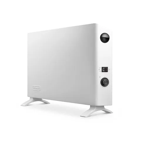 De'Longhi HSX2320F Slim Style TermoConvettore Elettrico, Silenzioso, 3 livelli di potenza, manopola intuitiva, per ambienti fino a 60m³, ventola aggiuntiva, funzione antigelo, Bianco