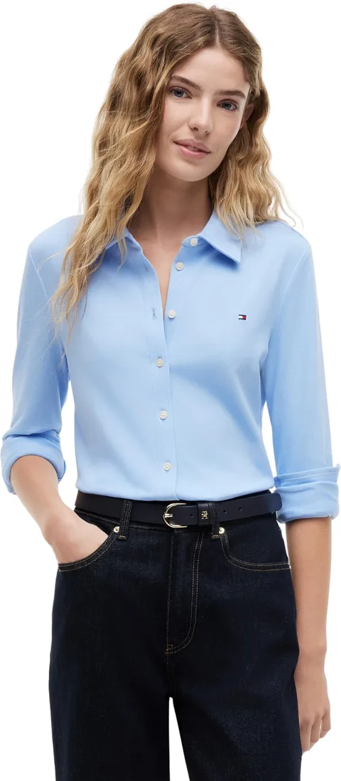 Tommy Hilfiger 1985 Slim Pique BTN Down LS Ww0Ww43528 Camicia L/S, Blu (Vessel Blue), L
