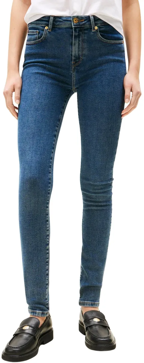 Tommy Hilfiger Donna Jeans Dee Como Skinny Vita Media, Blu (Dee), 27W/30L