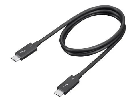 Lenovo Cavo Thunderbolt 4 0.7m, 40Gbps, Ricarica Fino a 230W, Compatibile Dock e Laptop USB-C/Thunderbolt, Design Anti-Ingombro - Nero