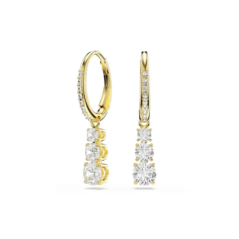 Swarovski Stilla Attract Orecchini a Cerchio, con Zirconia Trasparenti Swarovski, Pietre