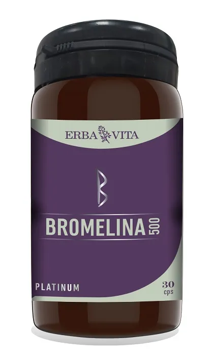 ERBA VITA Bromelina 500 integratore alimentare a base di Bromelina da Ananas, 30 Capsule