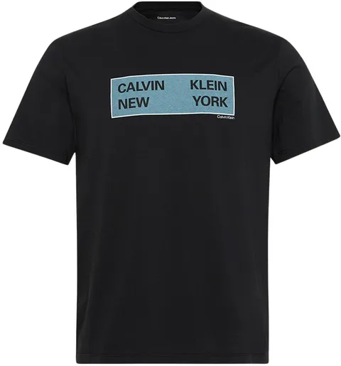 Calvin Klein Uomo T-Shirt Maniche Corte Box Graphic Tee Regular Fit, Nero (Black), S