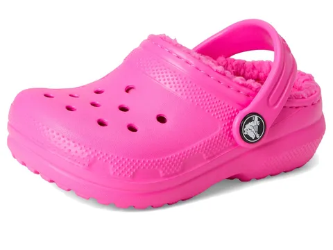 Crocs Classic Lined Clog T, Zoccoli Unisex - Bambini e Ragazzi, Pink Crush, 19/20 EU