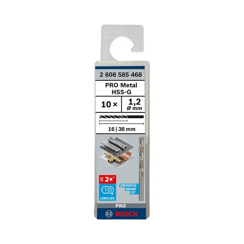 Bosch 10x Punta per metallo lunghezza standard PRO Metal HSS-G (per Metalli non ferrosi