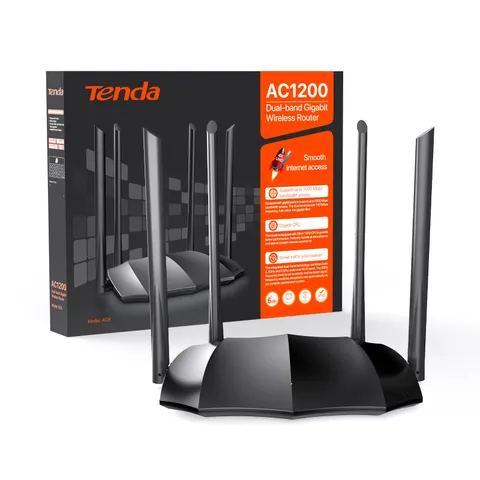 Tenda AC8 Router WiFi AC1200 - Router Wireless Dual Band 5GHz/2.4GHz, Gigabit Porte