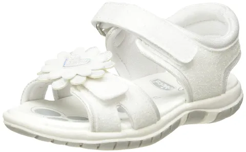 Chicco Sandali Bambina Bianco Glitterato Doppio Velcro