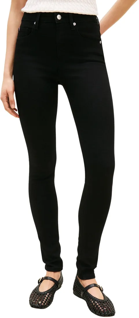 Tommy Hilfiger Donna DNM Black Como Skinny RW Ww0Ww46720, Nero, 28W/34L