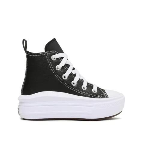 Converse A02067C Chuck Taylor all Star Move Platform Leather Uomo, Black/Black/White EU 31.5