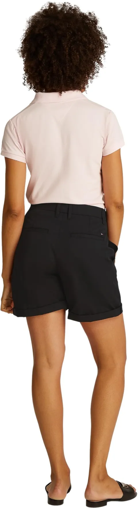 Tommy Hilfiger Pantaloncini Chino Donna Mom Fit, Nero (Black), 38