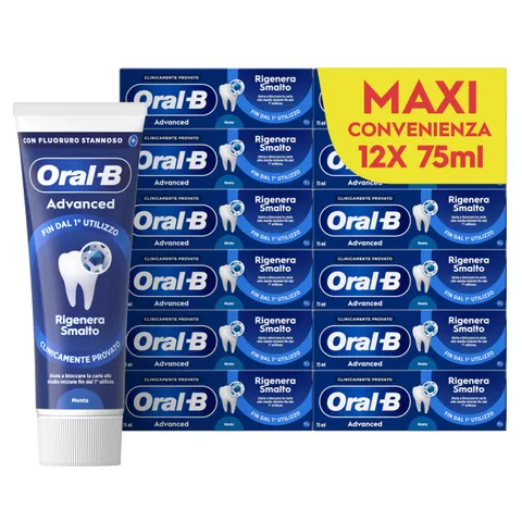 Oral-B Dentifricio Advanced Rigenera Smalto (12x75ml)