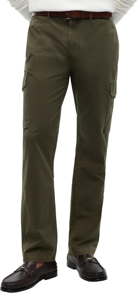 Tommy Hilfiger Uomo Pantaloni Cargo Denton Twill con Tasche, Verde (Dark Greenery)