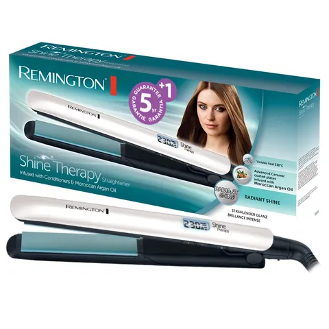 Remington Piastra per Capelli Shine Therapy - Rivestimento Ceramico con ingredienti