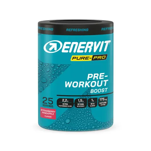 Enervit Pure-Pro Pre Workout Integratore in Polvere Gusto Fragola-Ananas, con Caffeina