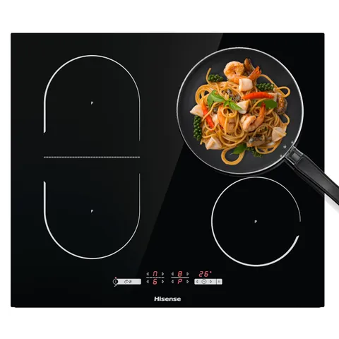 Hisense I6433C7- Piano Cottura a Induzione, 4 Zone di Cottura con Funzione Bridge