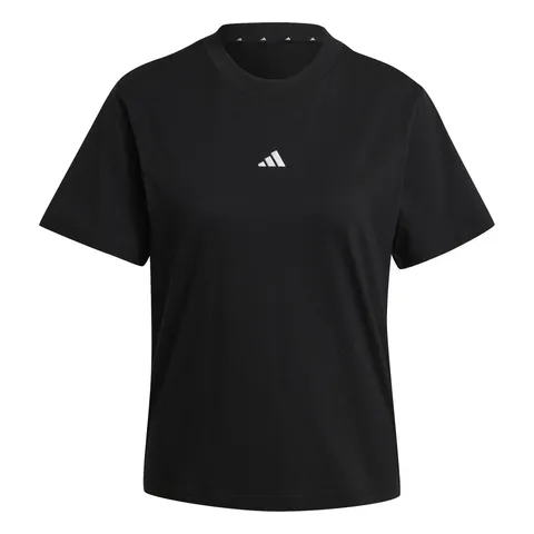 adidas Donna Essentials Small Logo Cotton Shirt, Black/White, XL