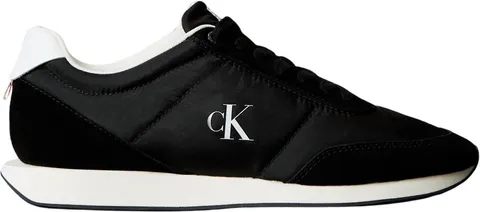 Calvin Klein Uomo Sneakers Running Retro Mix con Logo, Nero (Black/Bright White), 39