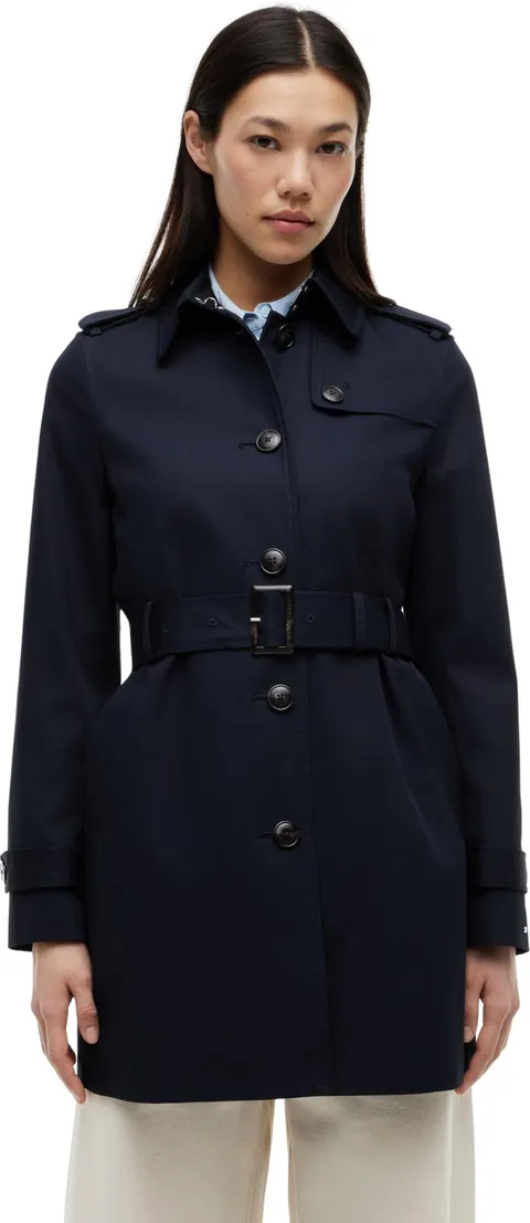 Tommy Hilfiger Donna Giacca Heritage Single Breasted Trench Giacca da Mezza Stagione, Blu (Midnight), XXS