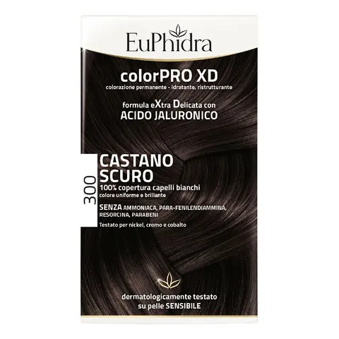 Euphidra - ColorPro XD 300, Castano Scuro, Colorazione Permanente con Acido Ialuronico