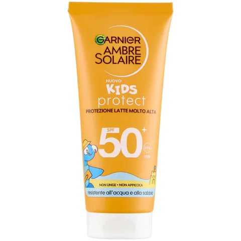 Garnier Ambre Solaire Kids Protect Latte SPF50+ 100ml - Resistente all'acqua e alla
