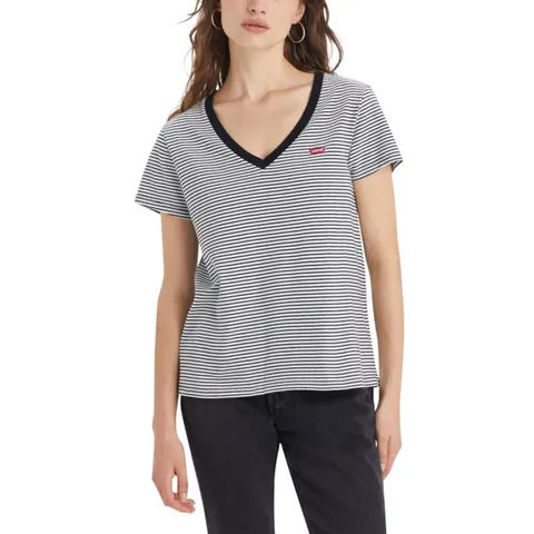 Levi's Perfect V-neck, T-shirt Donna, Annalise Stripe Cloud Dancer, M