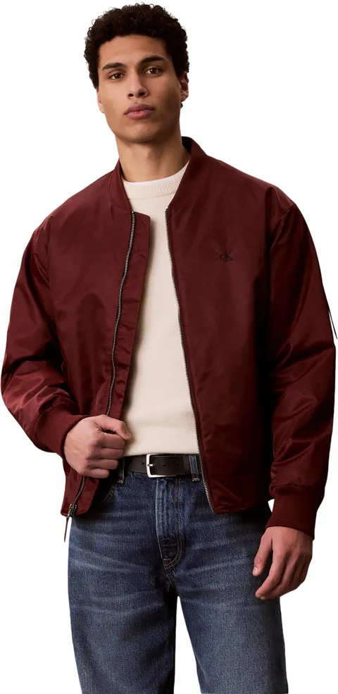 Calvin Klein Uomo Bomber Hero con Zip, Rosso (Mocha Moment), XS