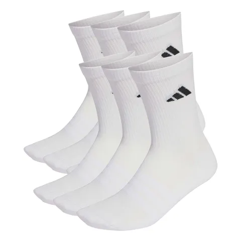 adidas Unisex - Adulto Cushioned Crew Socks 6 Pair Pack, white/white/black, 37-40