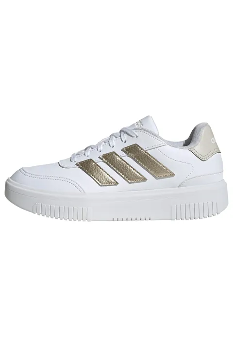 adidas Donna Courtblock Shoes, Ftwr White/Cyber Met./Orbit Grey, 40 EU