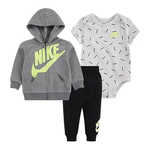 Nike Jdi Toss 3Pc Fz Completo di pantaloni per bimbi Black 0/3 mesi