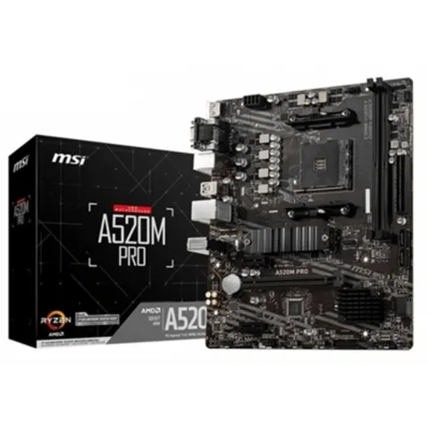 Scheda Madre MSI A520M PRO (AMD Ryzen 3000 3ª Gen AM4, DDR4, M.2, USB 3.2 Gen 1, DP/HDMI