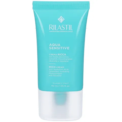 Rilastil Aqua Sensitive Crema Ricca, Trattamento Idratante Quotidiano, Texture Ricca, con