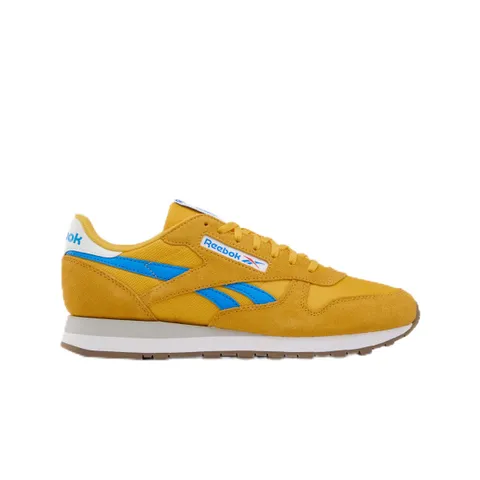 Reebok Unisex Classic Leather Sneaker, Always Yellow/Virtual Blue/Ftwr White, 34 EU