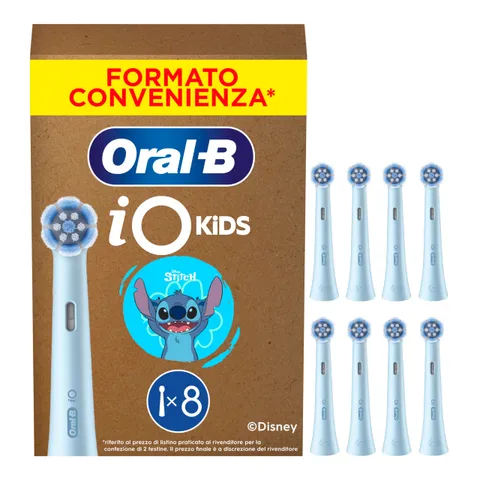 Oral-B Testine di Ricambio iO Kids 6+, Azzurre, 8 Ricambi