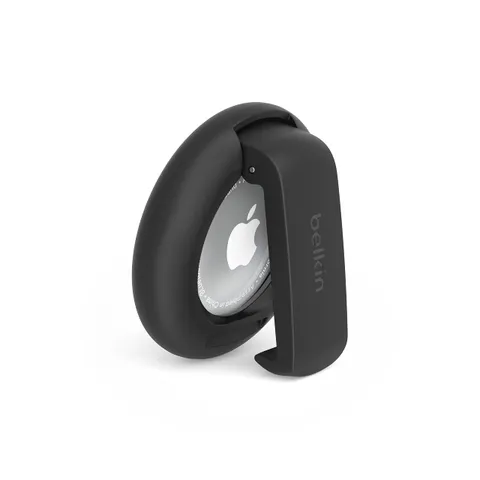 Belkin Custodia con clip per AirTag Apple, guscio protettivo Secure Holder con anello