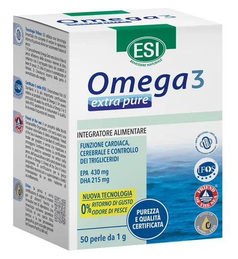 ESI, Omega 3 IFOS Extra Pure, Integratore Alimentare di Olio di Pesce Concentrato con