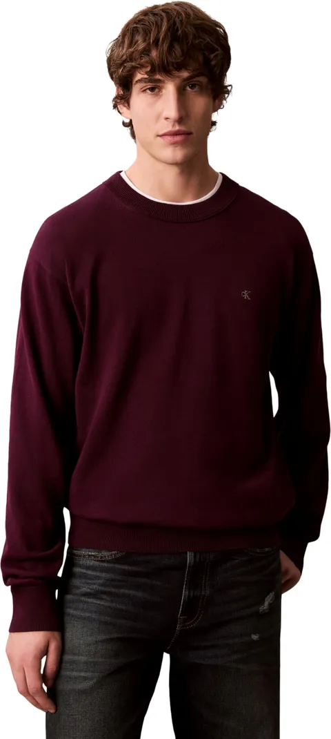 Calvin Klein LS Ez Cotton Crewnk Sweater 12Gg Lv04Rc309G, Maglione, Uomo, Viola (Passion