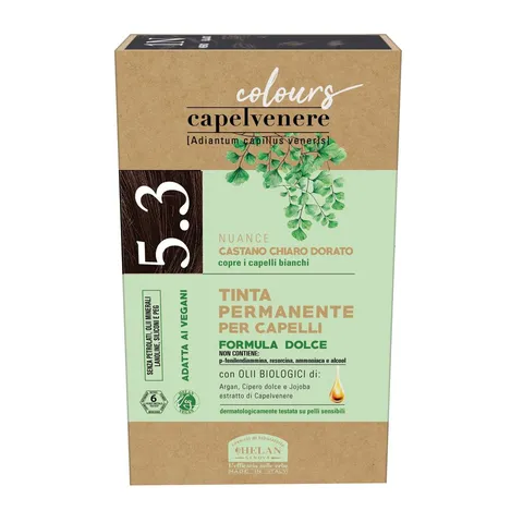 Helan, Capelvenere Colours, Tinta per Capelli Naturale Permanente Formula Dolce 5.3N